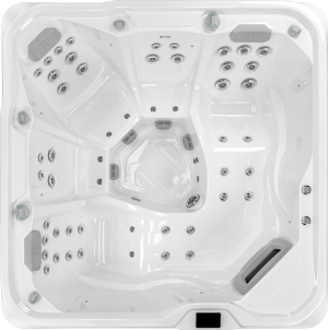 a white square tub with many holes