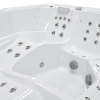 A white hot tub with a large center area