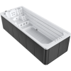 a white and black hot tub