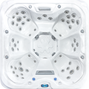 a white hot tub with many holes
